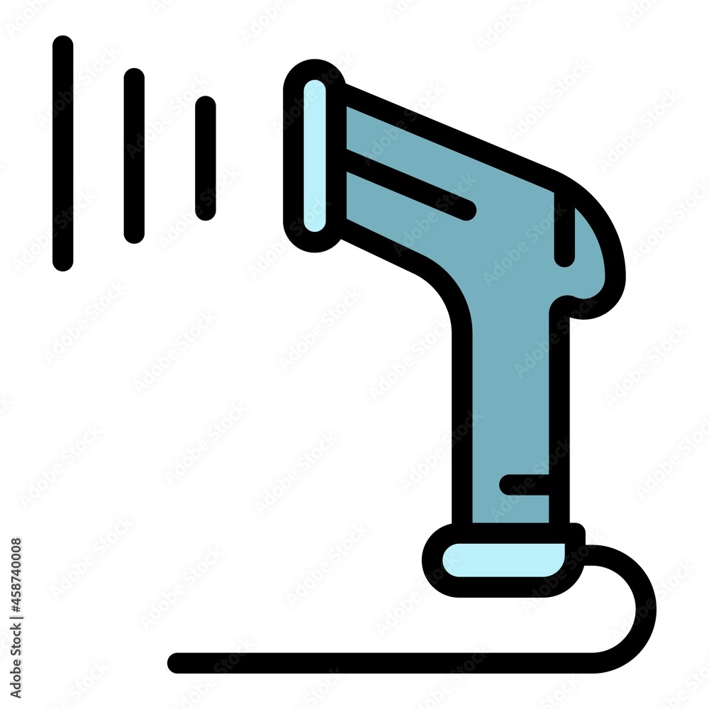 Aufkleber data barcode scanner icon. outline data barcode scanner vector icon color flat isolated