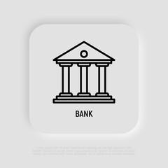 Bank thin line icon. Modern vector illustration.