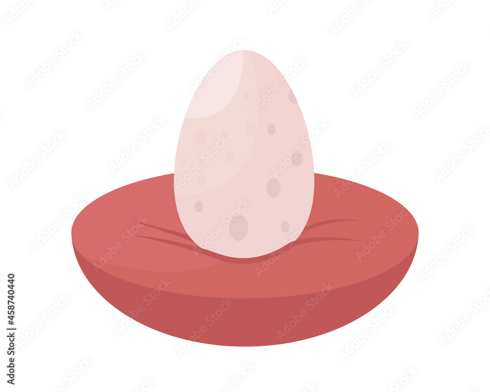 Poster egg on soft cushion semi flat color vector object