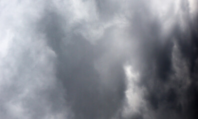 Nature sky background with dark weather clouds