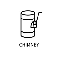 Line Icon Chimney In Simple Style. Vector sign in a simple style isolated on a white background