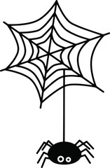 Vector spider with lace, Halloween isolated character