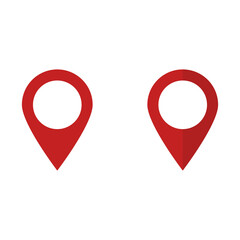 Map pointer red flat icon
