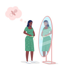 Pregnant woman semi flat color vector character