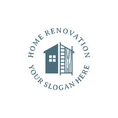 build a new house logo design vector, remodeling and repair.