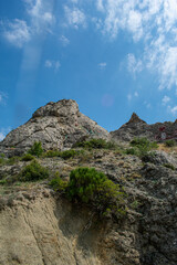 View of the mountains and the fortress. Crimea