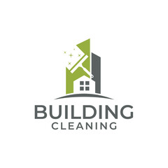 Cleaning building logo design vector, Clean, Building, city, cleaner