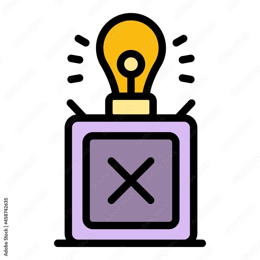 Poster quest lamp icon. outline quest lamp vector icon color flat isolated
