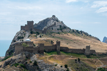 View of the mountains and the fortress. Crimea