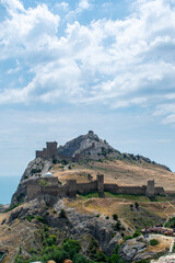Fototapeta na wymiar View of the mountains and the fortress. Crimea