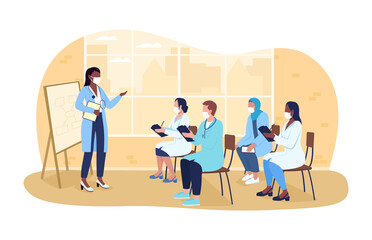 Presentation for nurses 2D vector isolated illustration