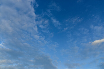 Beautiful white clouds on blue sky background