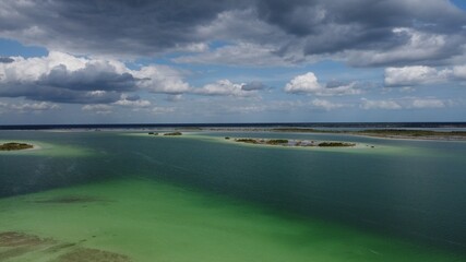 Photo shot by drone taken in Bacalar, Mexico