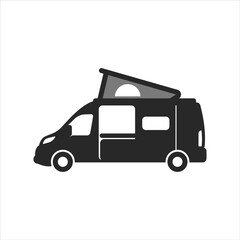 Fototapeta premium Camper van Camping flat vector illustration