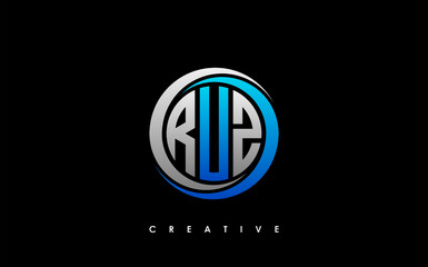 RUZ Letter Initial Logo Design Template Vector Illustration