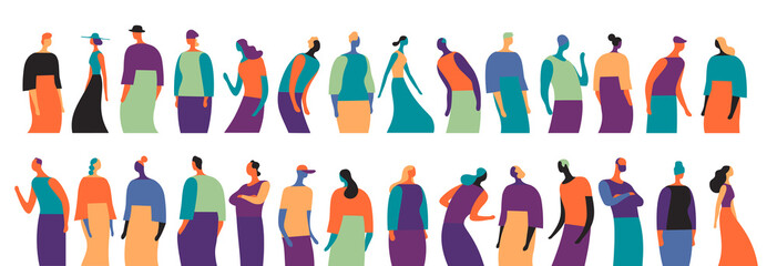 Collezione di diversi personaggi maschili e femminili. Illustrazione vettoriale