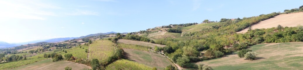 Fototapeta na wymiar hilly landscape Torregiana Parma Italy