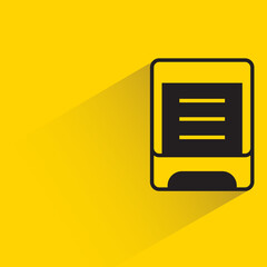 mail with shadow on yellow background