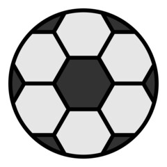 Soccer ball icon. Outline soccer ball vector icon color flat isolated