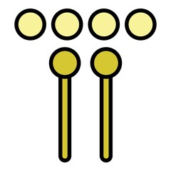 Drums sticks icon. Outline drums sticks vector icon color flat isolated