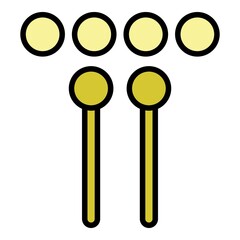 Drums sticks icon. Outline drums sticks vector icon color flat isolated