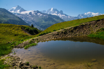 Naklejka na ściany i meble Landscape of the Alps in France in summer