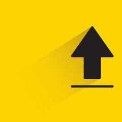 upload icon with shadow on yellow background
