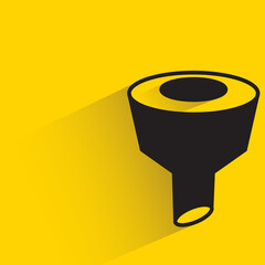 funnel with shadow on yellow background