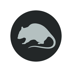 Rat graphic icon. Rat sign in the circle isolated on white background. Vector illustration