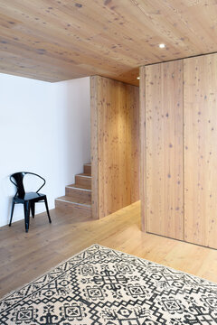 Simple uncluttered wooden interior design