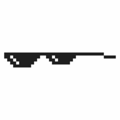 Pixel glasses in art style 8-bit. Internet meme. Thug life. Template design for photos, pictures, caricature. Vector illustration