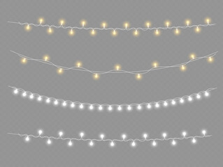 Christmas glowing light garland, led neon lamp.