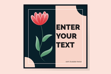 Vector 100% Scalable Card Design for Your Message with Beautiful Flower Illustration.