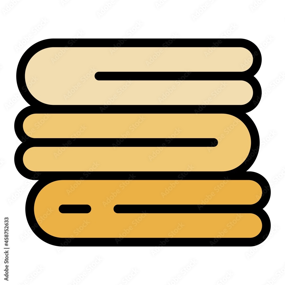 Poster a stack of bath towels icon. outline a stack of bath towels vector icon color flat isolated