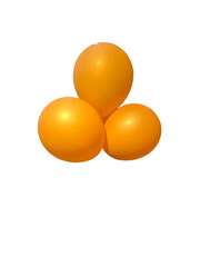 Orange balloons isolated on white background 