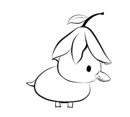 Duck with flower painting