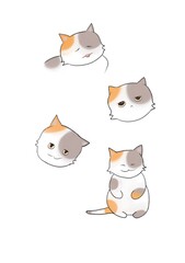 set of color cats