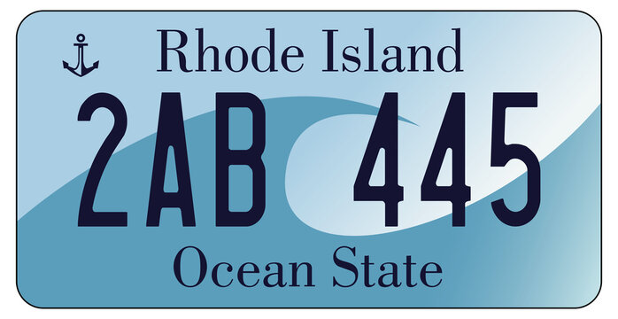 vehicle licence plates marking in Rhode Island in United States of America