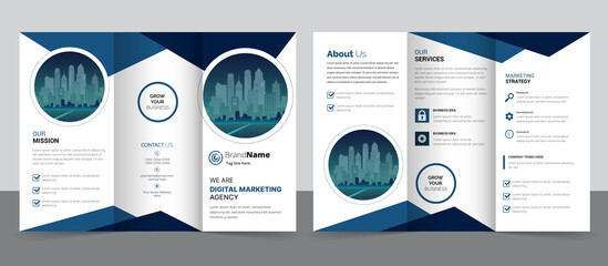 Creative corporate modern business trifold brochure template, trifold layout, letter, a4 size brochure template	