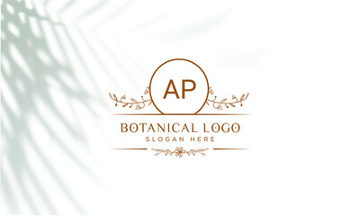 AP Beauty vector initial logo, handwriting logo of initial signature, wedding, fashion, jewelry, boutique, floral and botanical with a creative template for any company or business. 