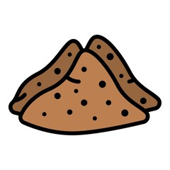 Freshly planted seeds icon. Outline freshly planted seeds vector icon color flat isolated