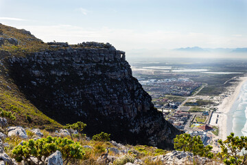 Fototapeta na wymiar Elevated view of Muizenberg beach Cape Town