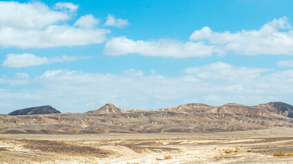 Naklejka na ściany i meble The beautiful landscape of the Negev Desert in southern Israel 