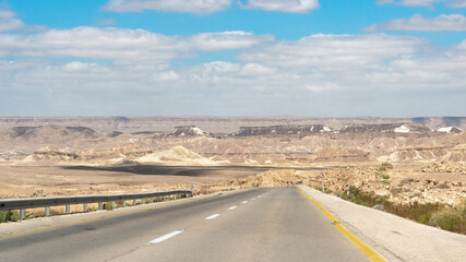Highway through the Negev Desert in Southern Israel
