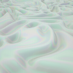 Obraz premium Abstract Holographic Liquid Background. Iridescent Flow Design. Light Abstract Gradient Blurs. 3D render. Liquid Hologram Waves for Music Poster, Cover, Banner, Placard, Flyer, Presentation