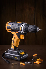 manual power tools drill with a rechargeable battery