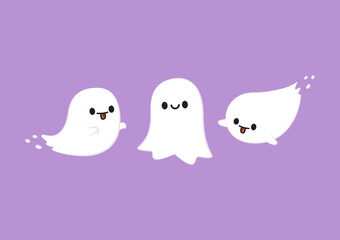 Cute ghost cartoon vector. Ghost character design.