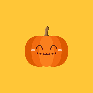 Pumpkin cartoon vector. Halloween vector background. Pumpkin face vector.