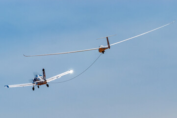 Segelflug Flugzeugschlepp