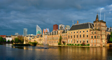 Hofvijver lake and Binnenhof , The Hague